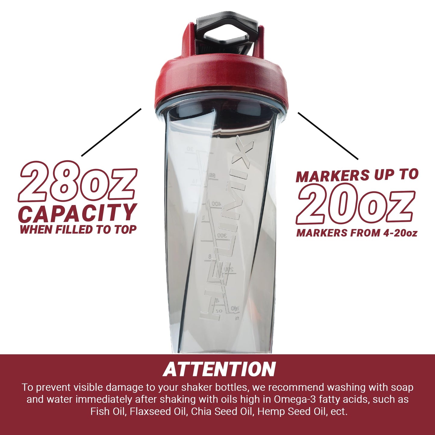 HELIMIX 2.0 Vortex Blender Shaker Bottle (28oz) – USA Made Protein Shaker Cup – No Ball or Whisk Needed – Portable Pre-Workout, Whey Protein & Smoothie Bottle – Mixes Shakes, Cocktails & More – Dishwasher Safe