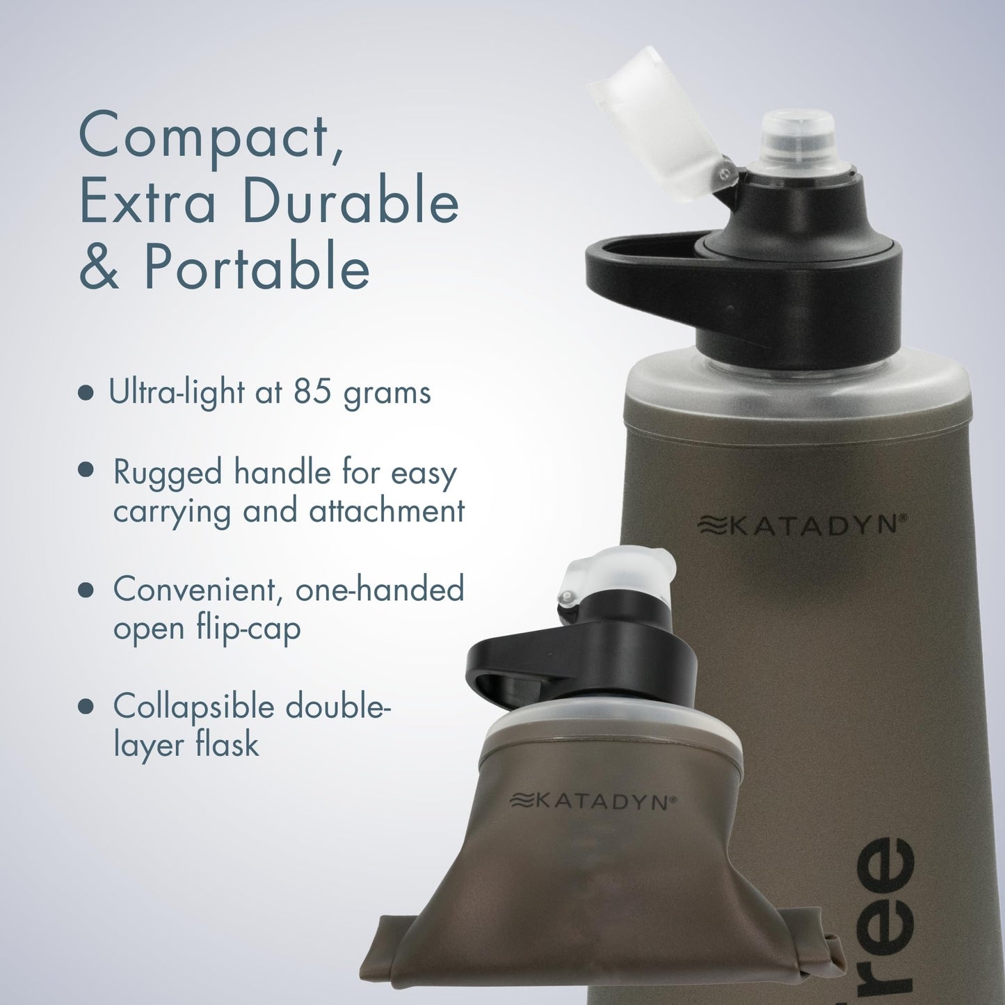 Katadyn BeFree 1.0L Ultralight Collapsible Water Filter Bottle – Compact Portable Water Purifier for Hiking, Camping, and Backpacking Adventures