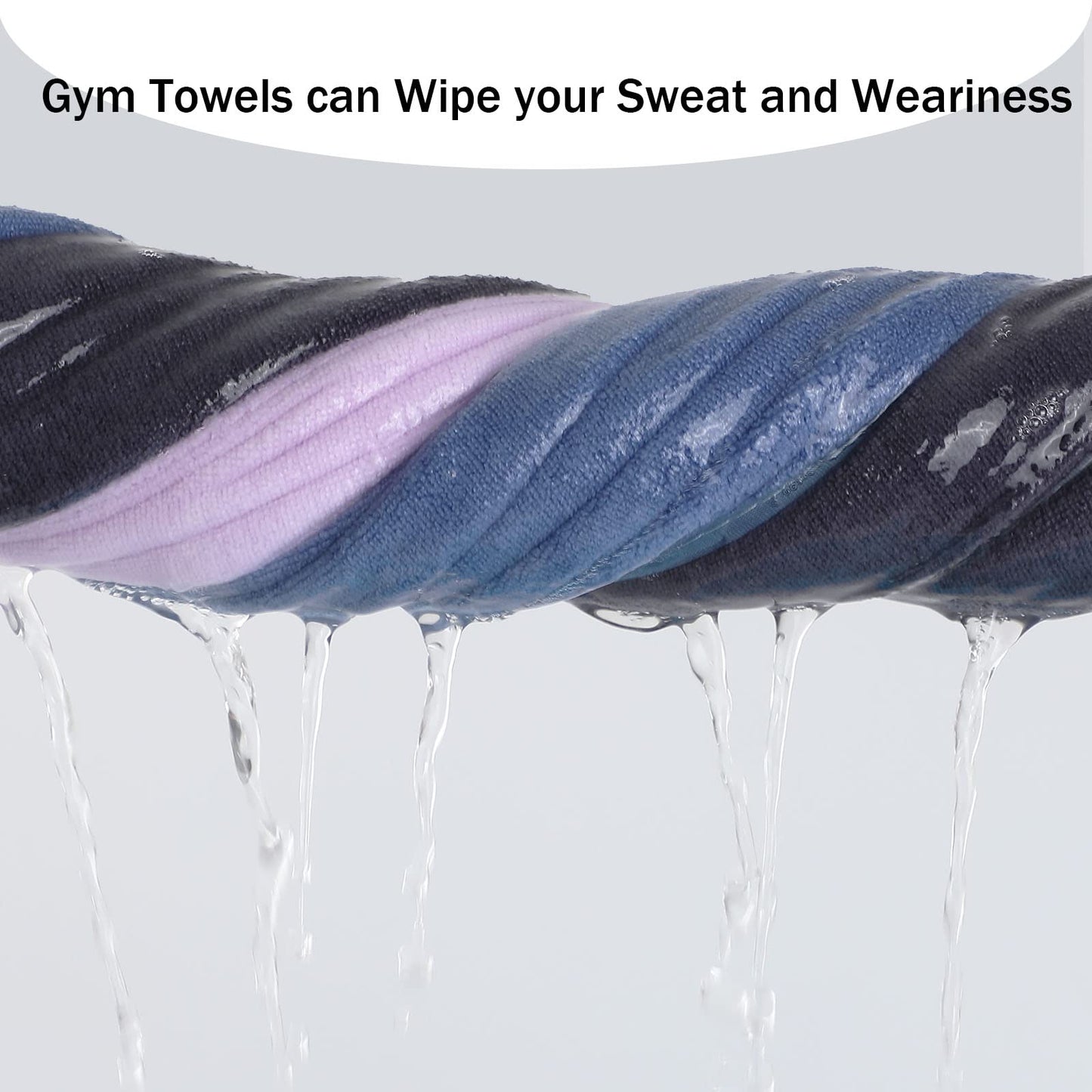 Microfiber Gym Towels (3 Pack, Blue) – Large 15"x31" 380-GSM Super Soft, Quick-Drying Towels for Exercise, Fitness, Sports & Workouts
