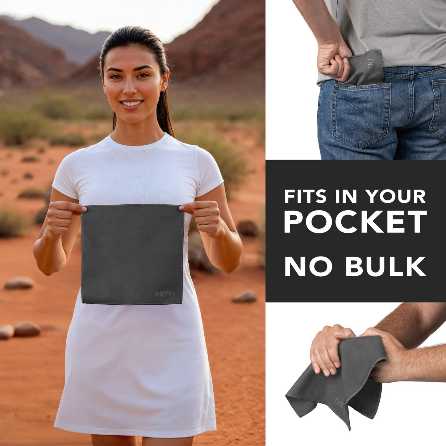 Sweat Absorbing Handkerchiefs - The Original Pocket-Sized Sweat Towels - Quick-Dry Microfiber Sweat Rags for Face, Hands, & Body - Men & Women - Gym, Sports, and Work (Dark Grey: 5 Pack)