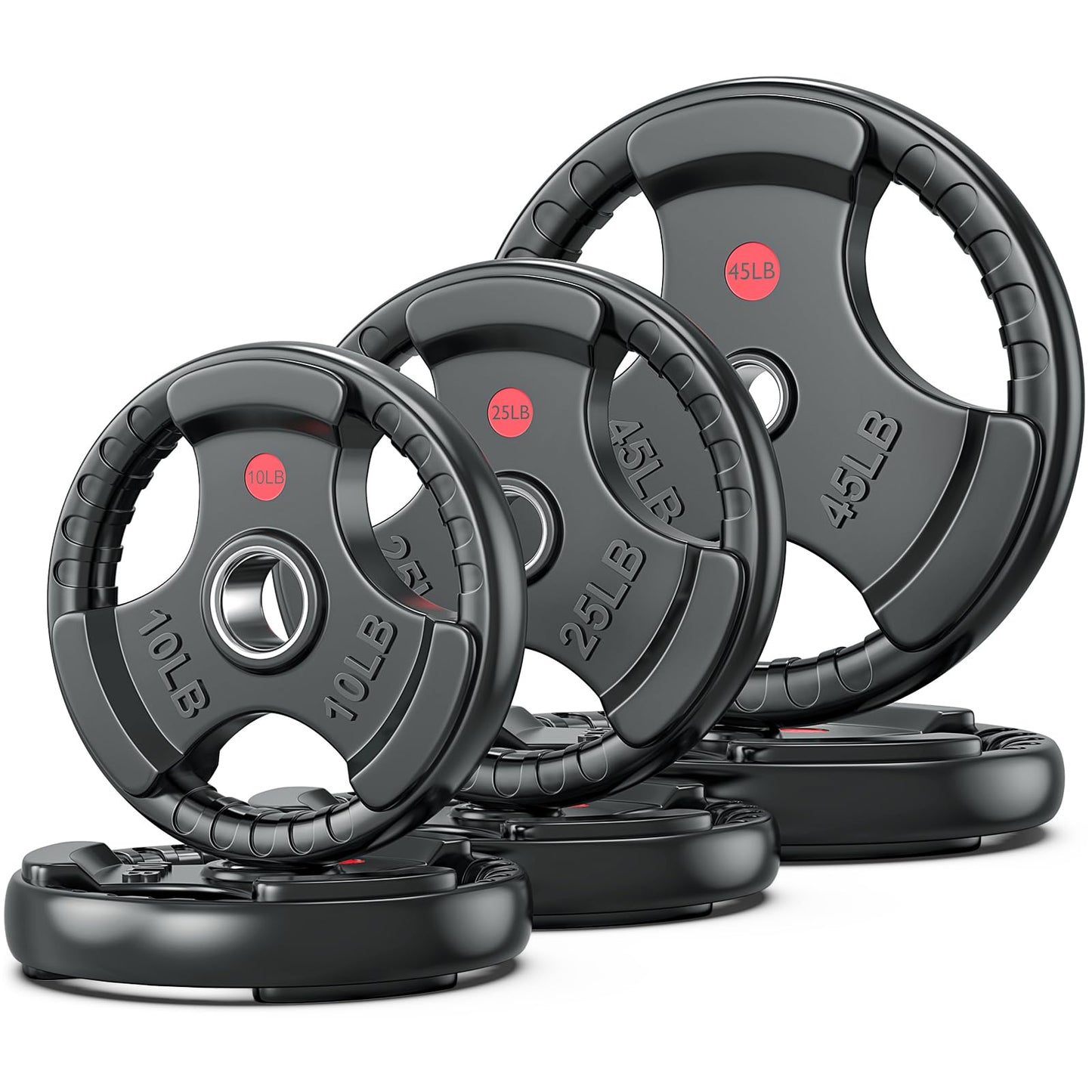 XDDIAS 2-Inch Olympic Rubber Weight Plates, Solid Cast Iron Grip Plates for Strength Training, Weightlifting, and Bodybuilding – Pairs and Sets for Home or Gym