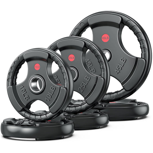 XDDIAS 2-Inch Olympic Rubber Weight Plates, Solid Cast Iron Grip Plates for Strength Training, Weightlifting, and Bodybuilding – Pairs and Sets for Home or Gym