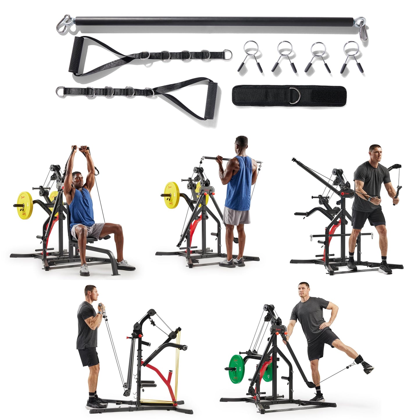 Multifunctional Home Gym Strength Training System – Complete Workout Equipment with Attachments, Optional Squat Stand, Power Rack, and Adjustable Incline Bench