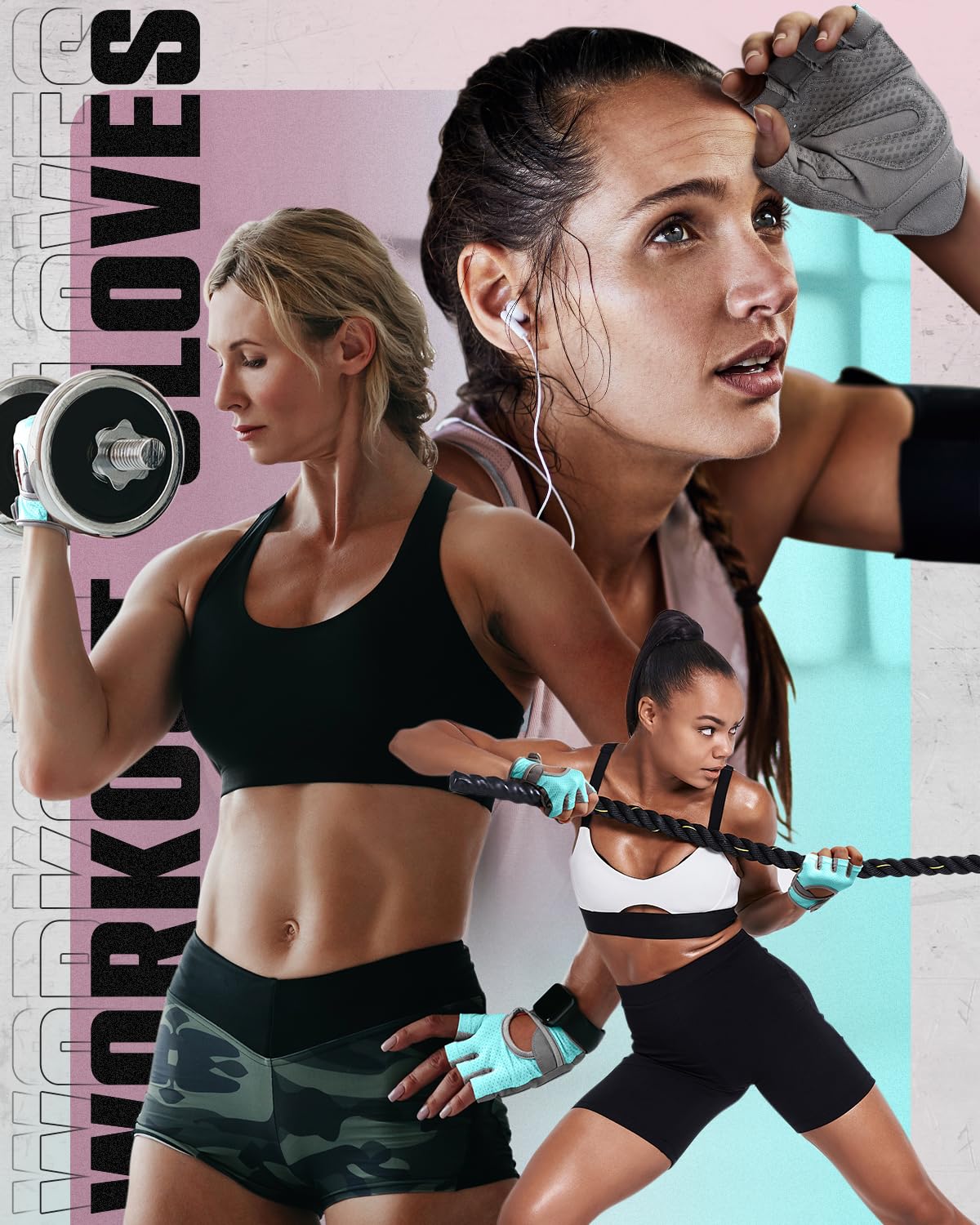 Workout Gloves for Men and Women, Breathable Weight Lifting Gloves with Cushion Pads and Strong Grip for Gym and Cycling