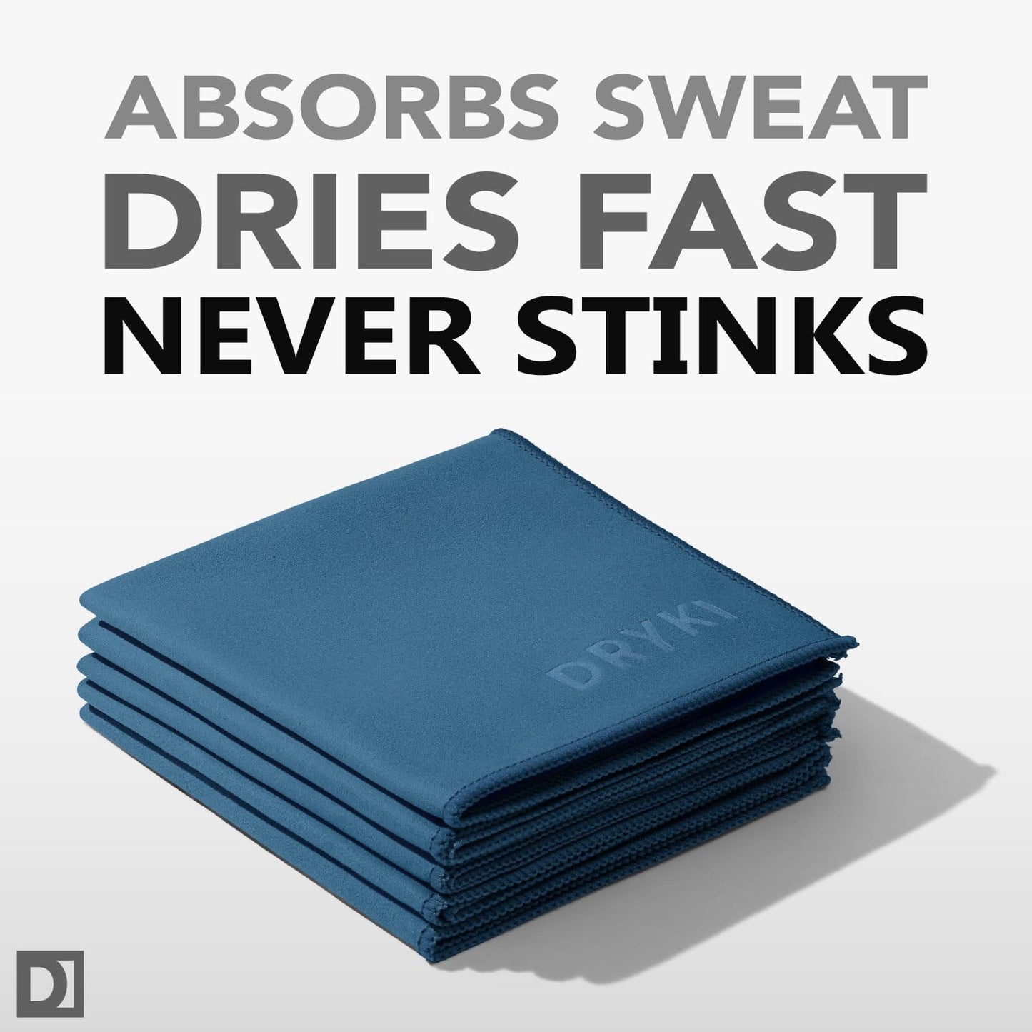 Sweat Absorbing Handkerchiefs (5 Pack, Blue) – The Original Pocket-Sized Sweat Towels | Quick-Dry Microfiber Sweat Rags for Face, Hands & Body | Ideal for Gym, Sports, Running & Work – For Men & Women