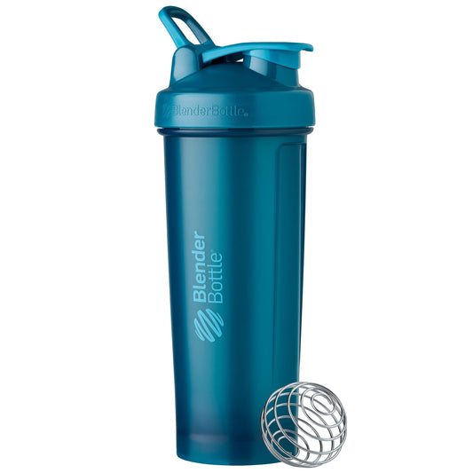 BlenderBottle Classic V2 Shaker Bottle (32 oz, Ocean Blue) – Large Protein Shaker Cup for Smooth Protein Shakes & Pre-Workout Drinks | BPA-Free, Leak-Proof Bottle with BlenderBall Wire Whisk | Dishwasher Safe