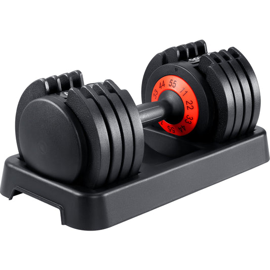 Adjustable Dumbbell Set 25/55 lbs Pair, Fast-Adjust Anti-Slip Handle for Home Gym Workouts