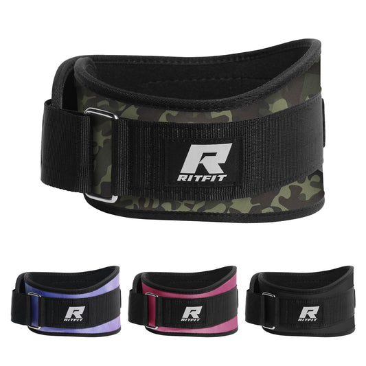 Weight Lifting Belt for Men and Women, 6-Inch Black/Camouflage Belt for Squats, Lunges, Deadlifts, and Thrusters