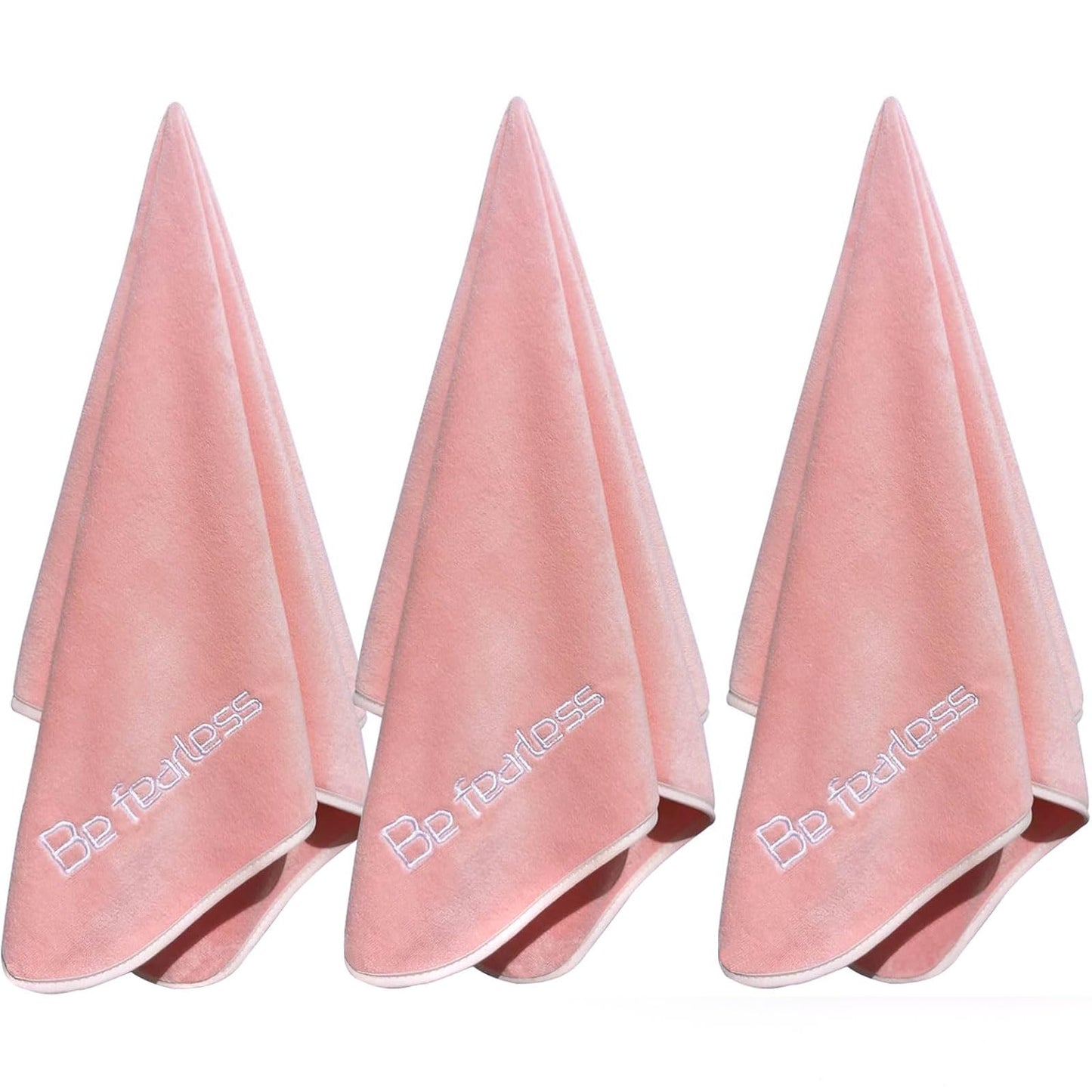 Microfiber Gym Towels (3 Pack, Pink) – Large 15"x31" 380-GSM Super Soft, Quick-Drying Towels for Exercise, Fitness, Sports & Workouts