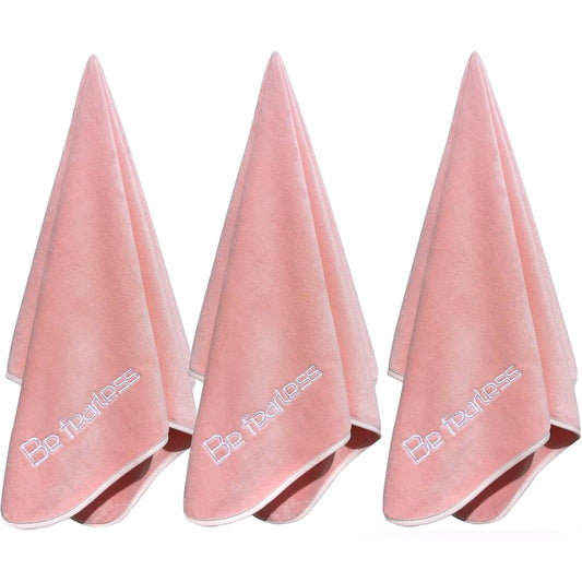 Microfiber Gym Towels (3 Pack, Pink) – Large 15"x31" 380-GSM Super Soft, Quick-Drying Towels for Exercise, Fitness, Sports & Workouts