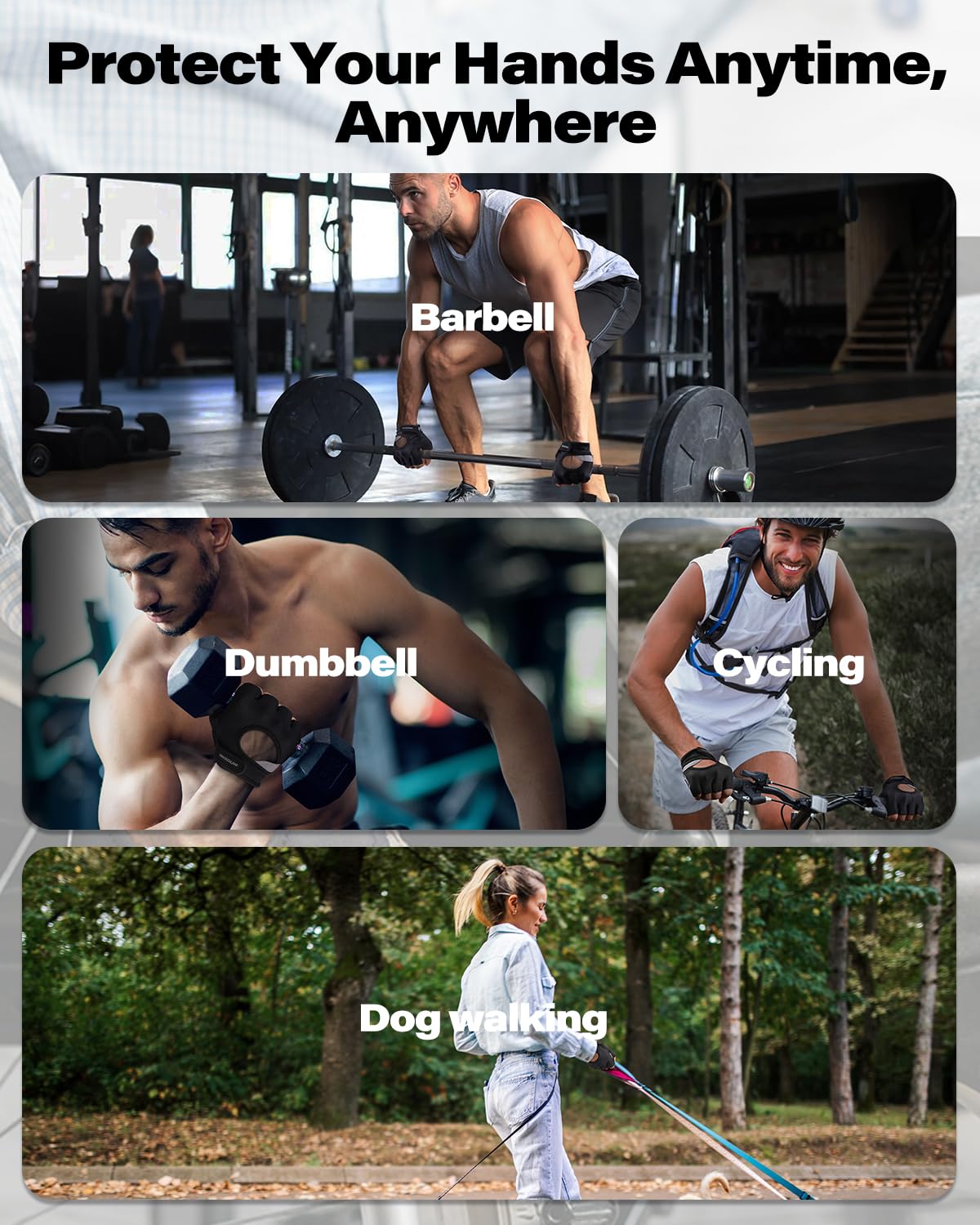 Lightweight Workout Gloves for Men and Women, Weight Lifting Gloves with Excellent Grip for Gym, Cycling, Pull Ups, and Rowing