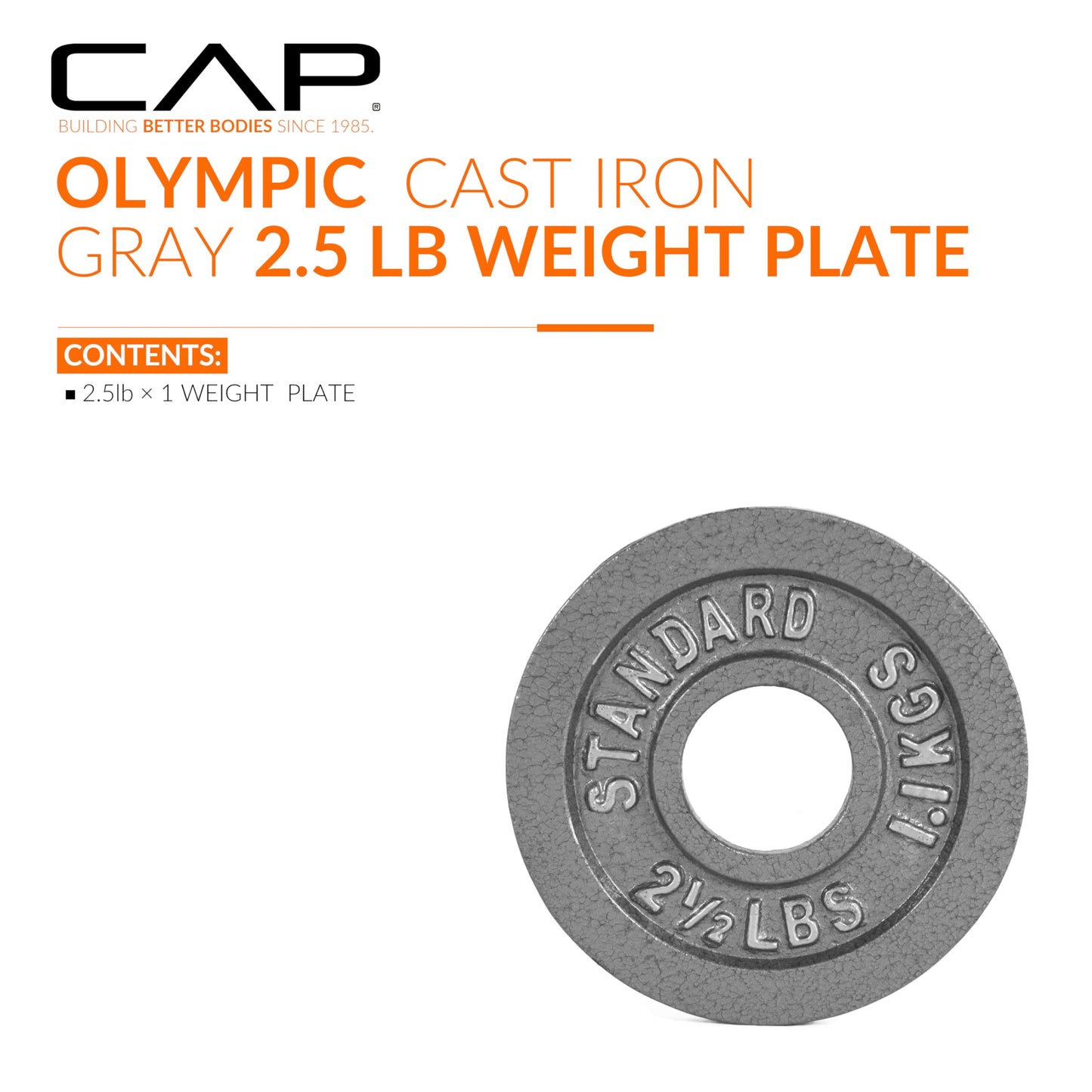 CAP Barbell 2-Inch Olympic Weight Plate – Cast Iron Barbell Plates for Strength Training, Powerlifting, and Weightlifting | Multiple Weight Options