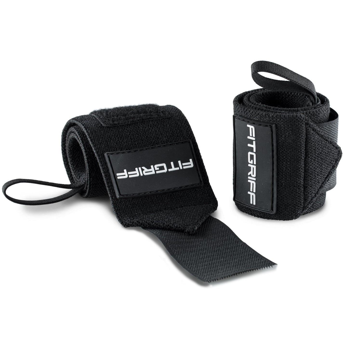 18" Wrist Wraps for Weightlifting, Heavy-Duty Support for Gym, Bench Press, and Pushups, Pair for Men and Women, Black