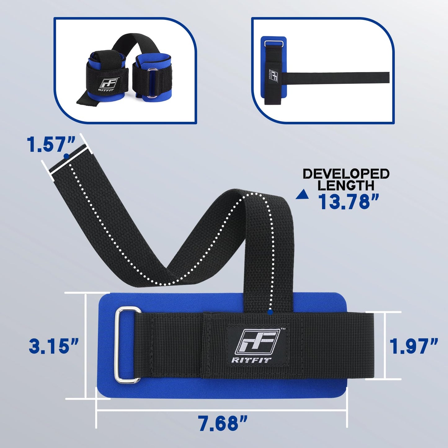 Wrist Straps for Weightlifting, RitFit Lifting Wraps for Wrist Support in Gym, Bodybuilding, Powerlifting, MMA, and Strength Training, Men and Women