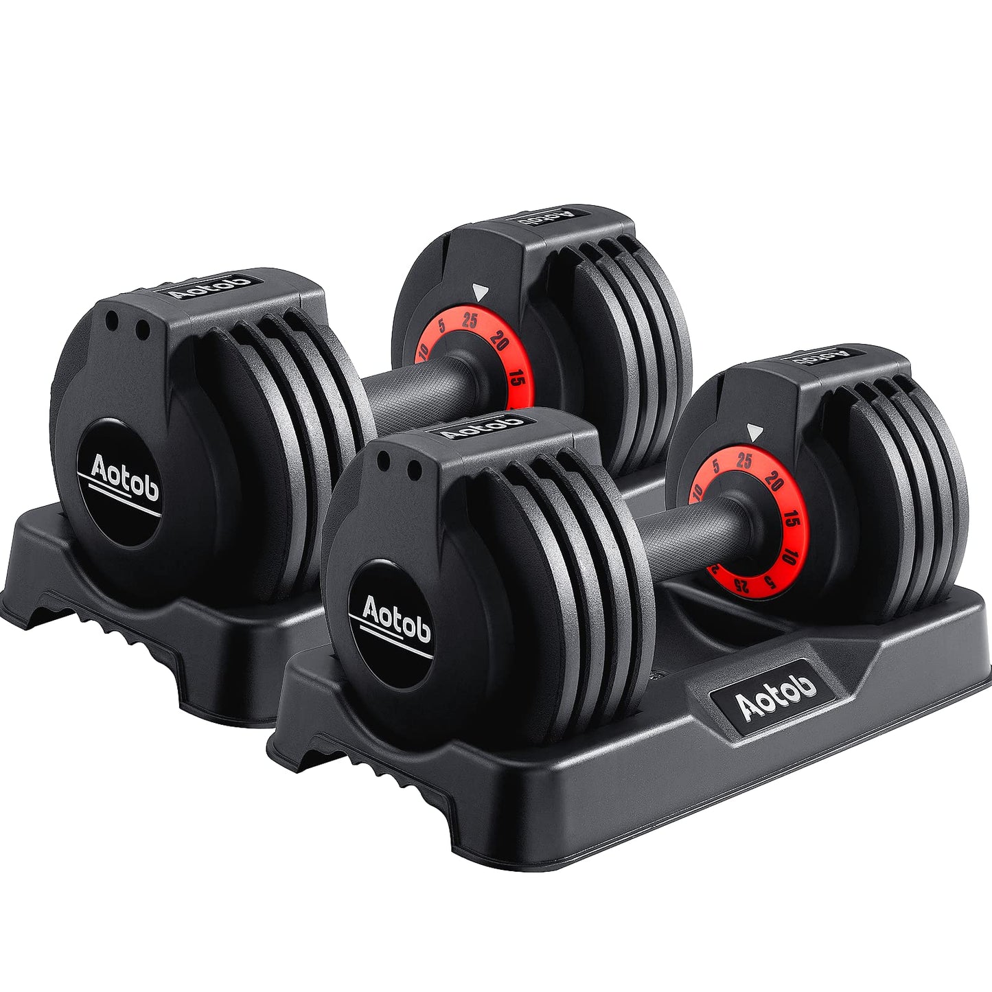 Adjustable Dumbbell Set 25/55 lbs Pair, Fast-Adjust Anti-Slip Handle for Home Gym Workouts