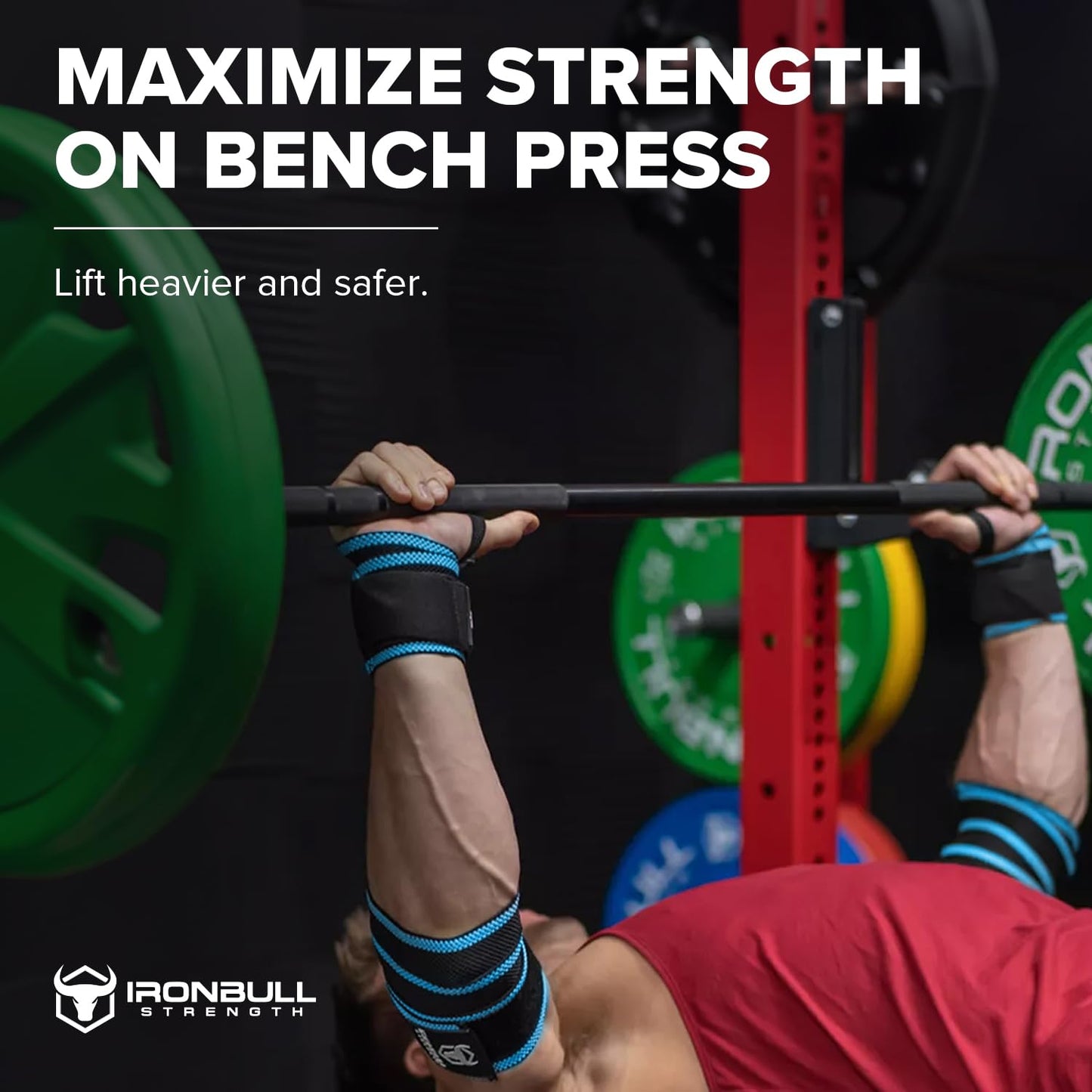 50" Elastic Elbow Wraps for Weightlifting, Pair of Elbow Braces for Bench Press, Powerlifting, and Gym Training