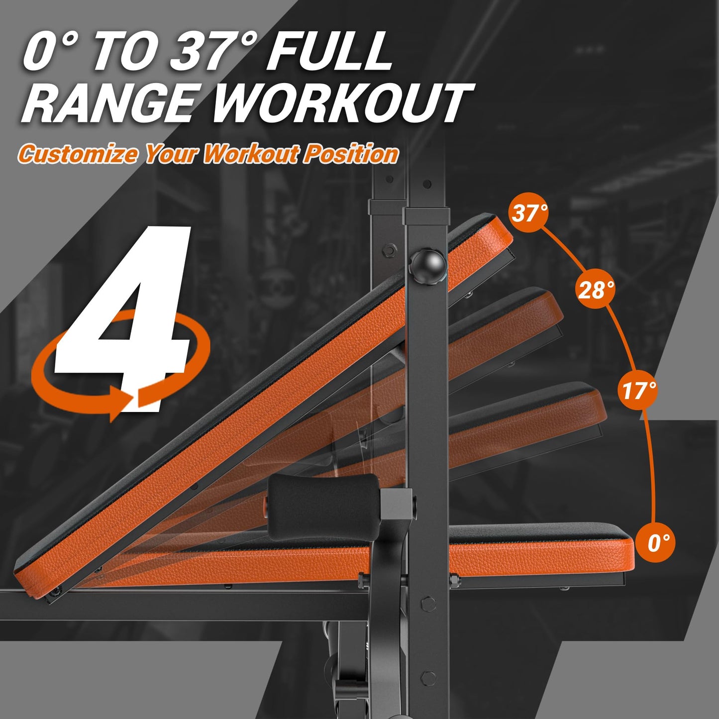 XDDIAS 6-in-1 Olympic Weight Bench, 770LBS Adjustable Bench Press Set with Rack, Leg Extension & Preacher Pad – Flat/Incline Workout Bench for Home Gym Strength Training