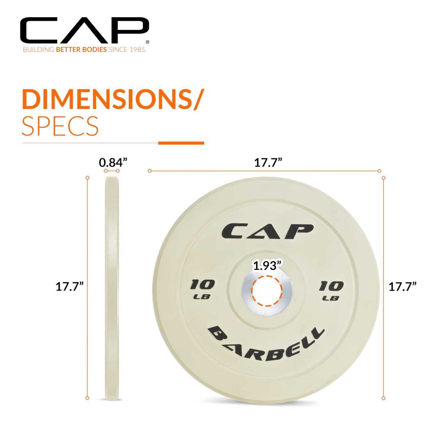 CAP Barbell Rubber Olympic Bumper Plate – Durable Weight Plate for Strength Training and Weightlifting, Available in Multiple Colors and Options