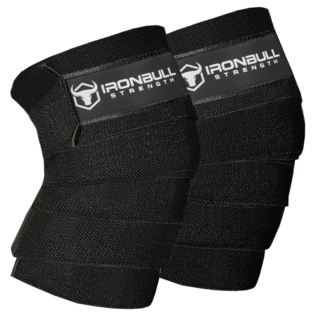 80" Elastic Knee Wraps for Weightlifting, Squats, and Powerlifting, Compression Knee Support for Gym and Strength Training