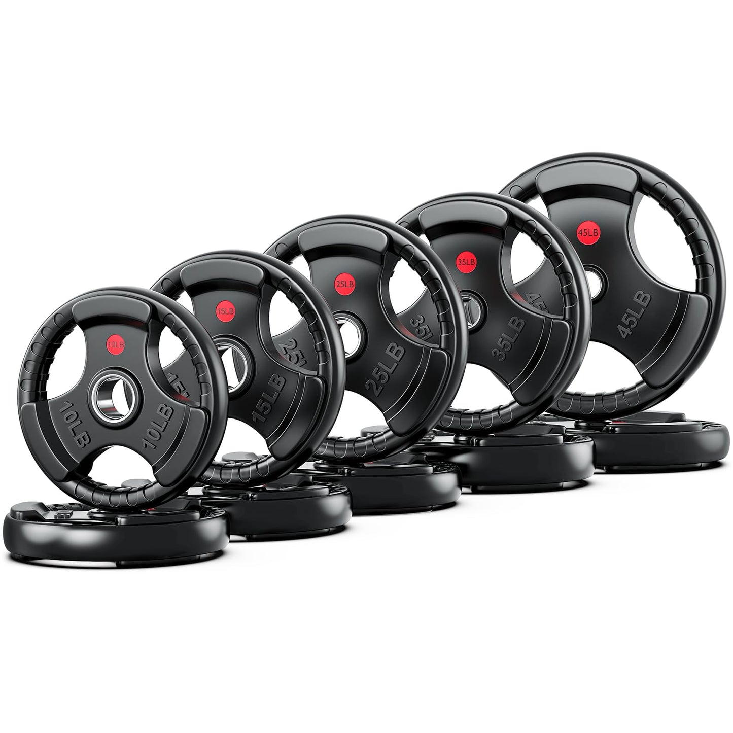 XDDIAS 2-Inch Olympic Rubber Weight Plates, Solid Cast Iron Grip Plates for Strength Training, Weightlifting, and Bodybuilding – Available in Pairs and Sets for Home or Gym