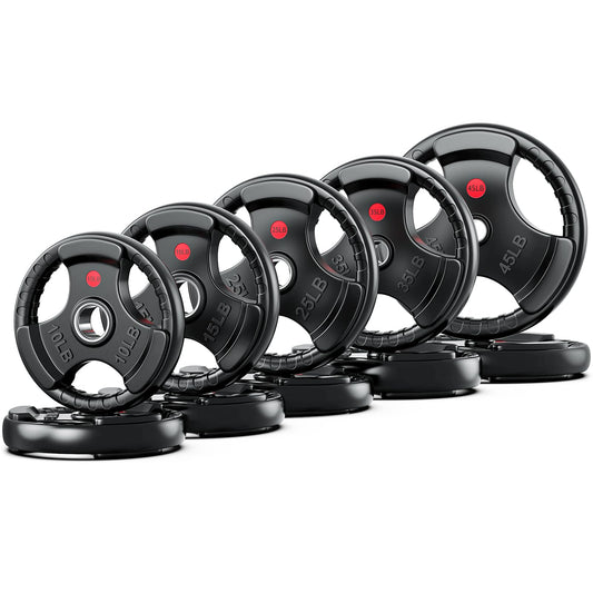 XDDIAS 2-Inch Olympic Rubber Weight Plates, Solid Cast Iron Grip Plates for Strength Training, Weightlifting, and Bodybuilding – Available in Pairs and Sets for Home or Gym