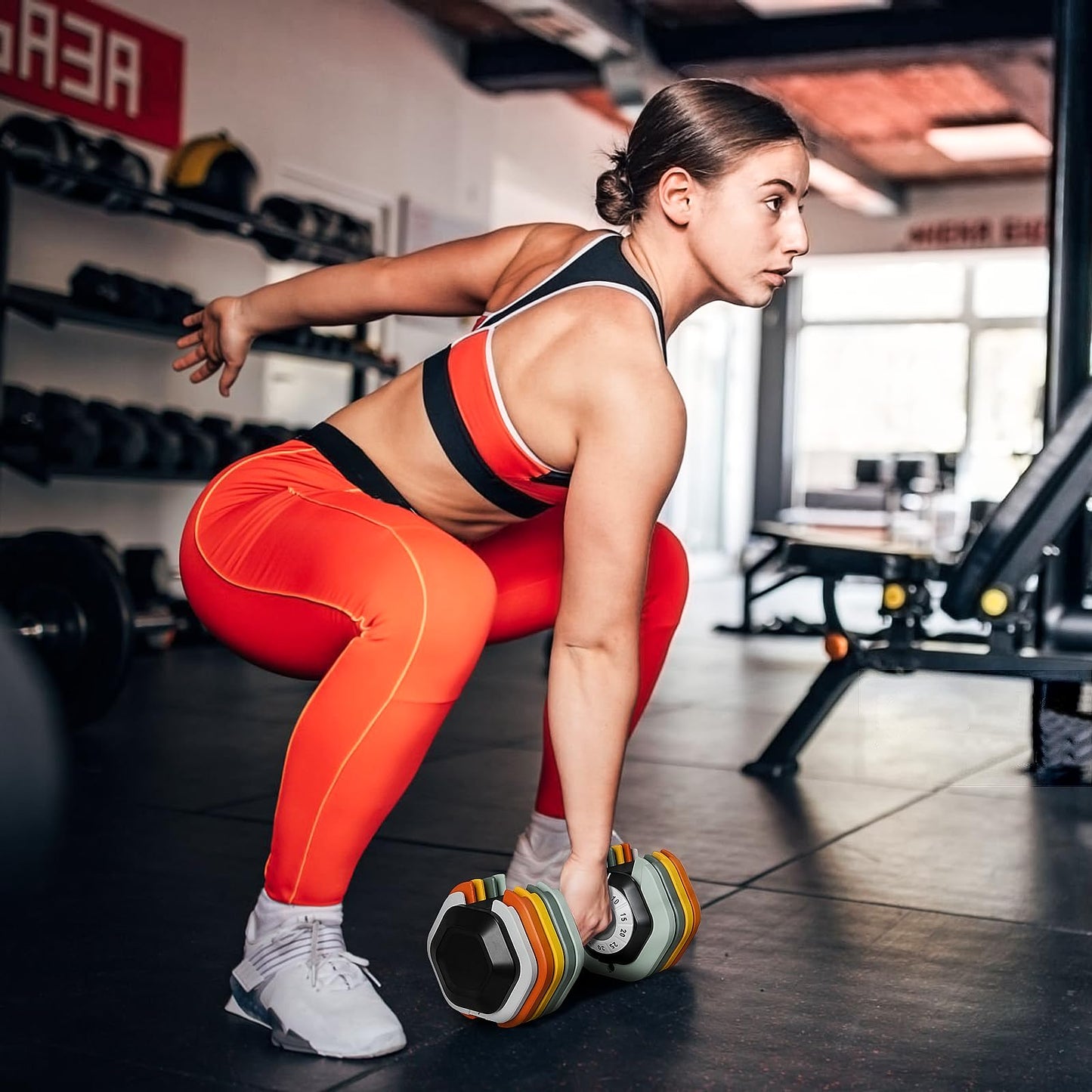 Adjustable Dumbbell Set 25/55 lbs Pair, Fast-Adjust Anti-Slip Handle for Home Gym Workouts