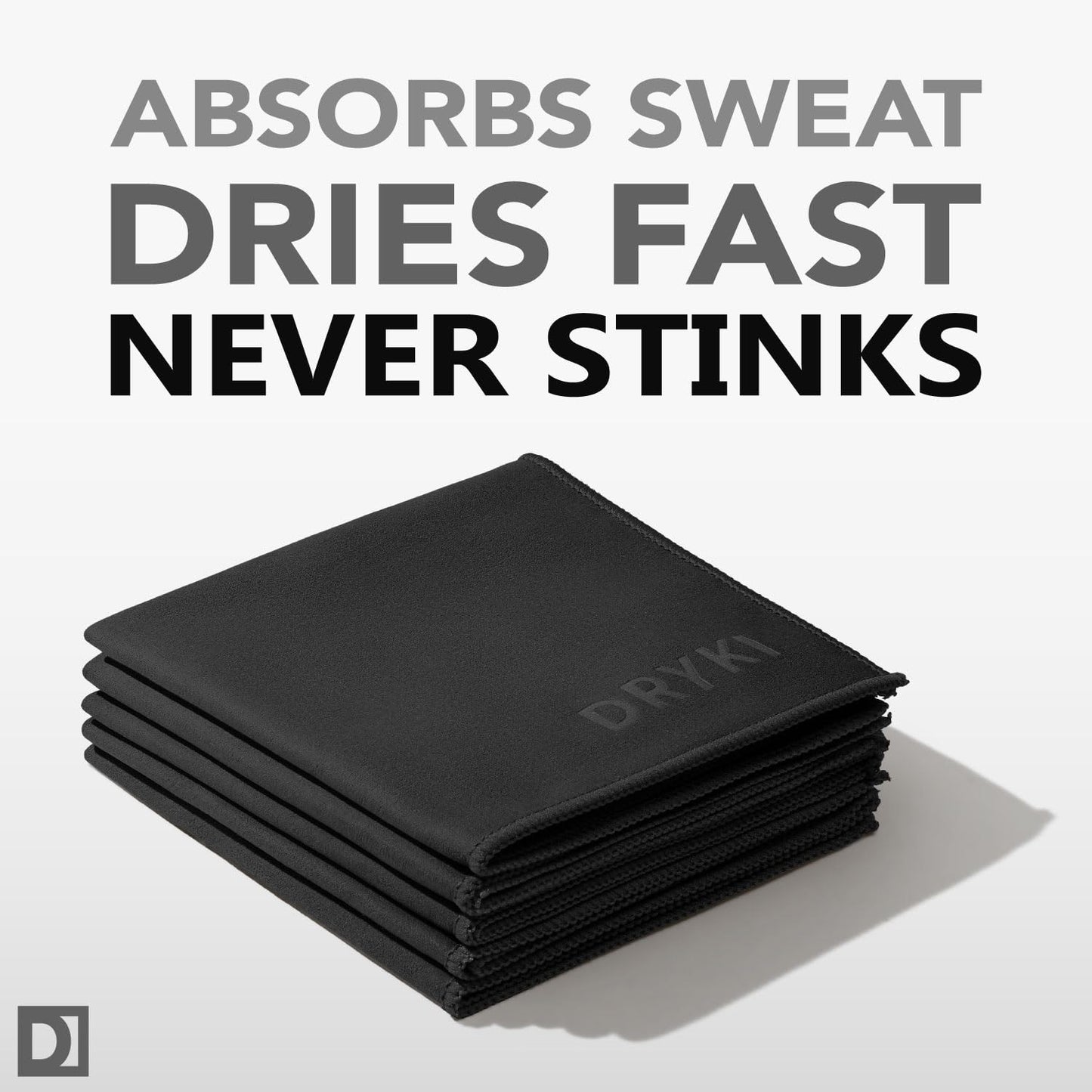 Sweat Absorbing Handkerchiefs (5 Pack, Black) – The Original Pocket-Sized Sweat Towels | Quick-Dry Microfiber Sweat Rags for Face, Hands & Body | Ideal for Gym, Sports, Running & Work – For Men & Women