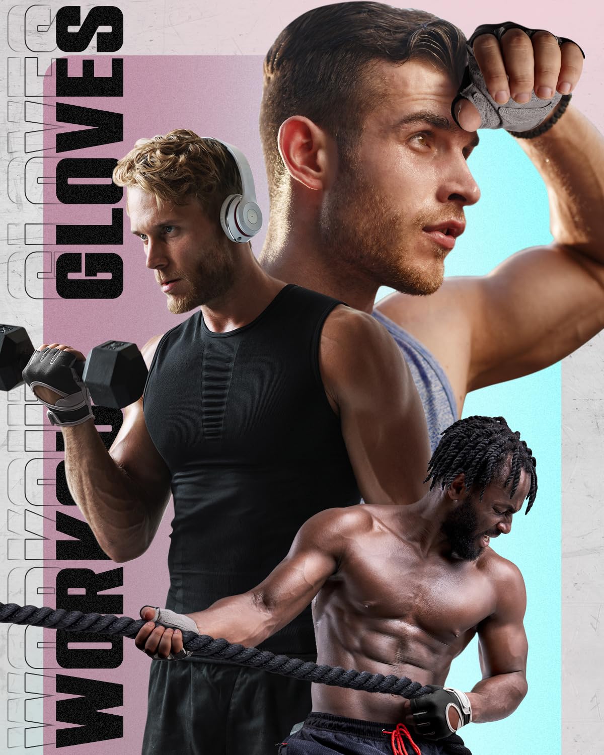 Workout Gloves for Women and Men, Breathable Weight Lifting Gloves with Cushion Pads and Strong Grip for Gym, Training, and Cycling