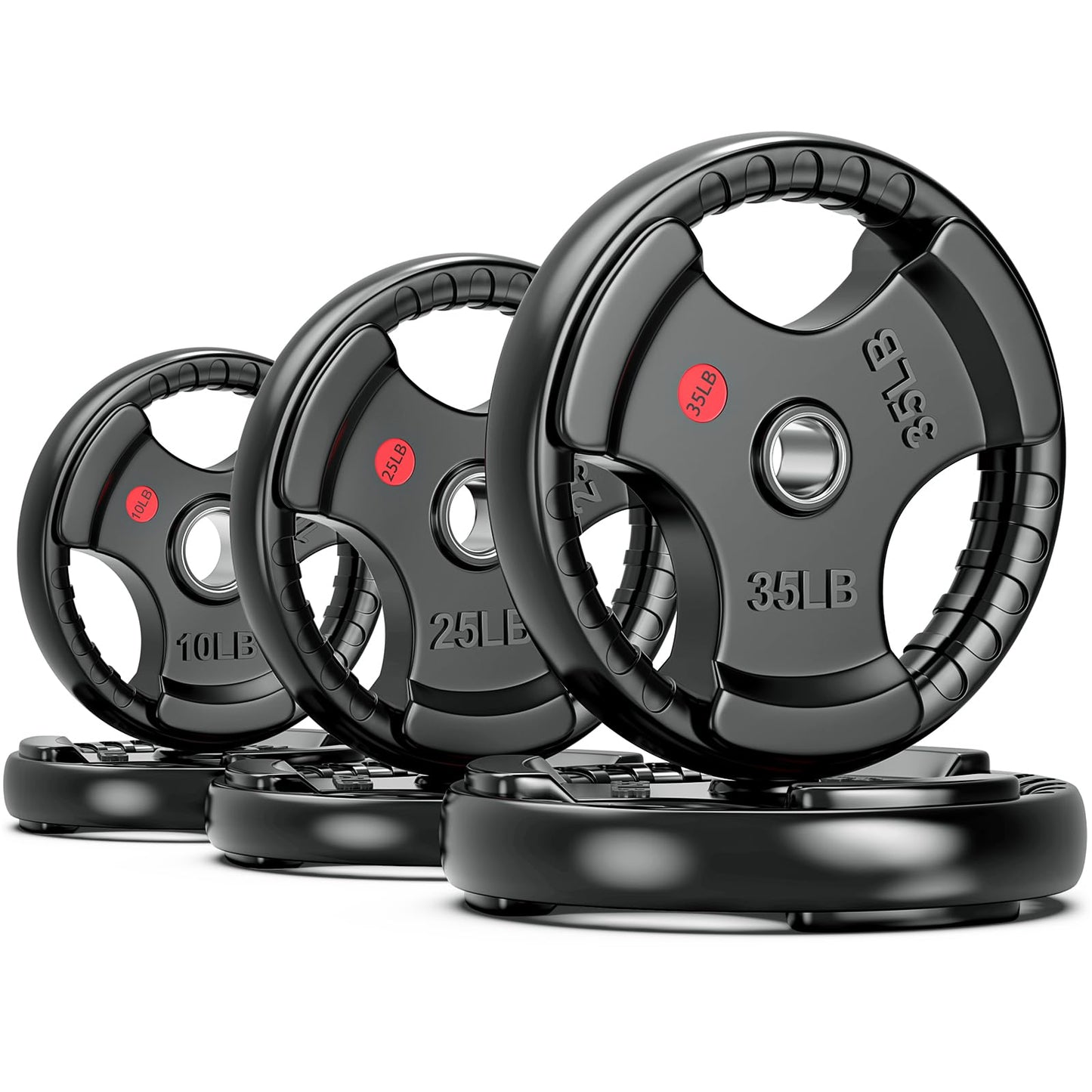 XDDIAS 2-Inch Olympic Rubber Weight Plates, Solid Cast Iron Grip Plates for Strength Training, Weightlifting, and Bodybuilding – Pairs and Sets for Home or Gym