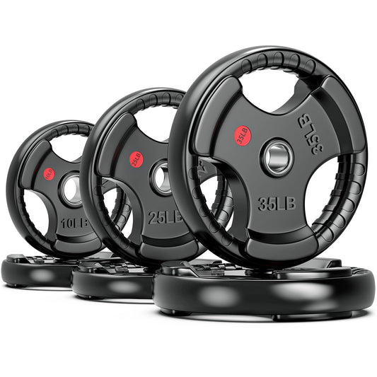 XDDIAS 2-Inch Olympic Rubber Weight Plates, Solid Cast Iron Grip Plates for Strength Training, Weightlifting, and Bodybuilding – Pairs and Sets for Home or Gym