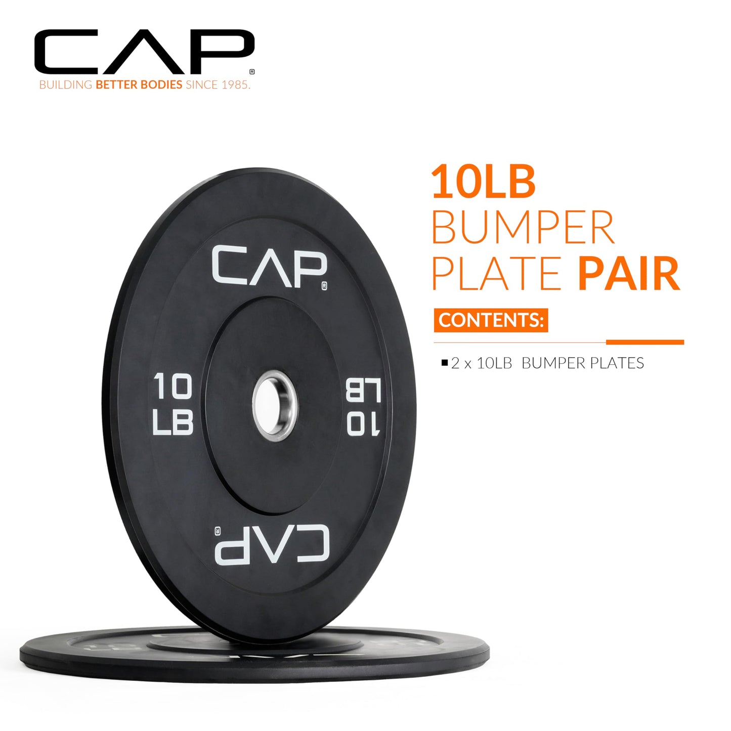 CAP Barbell Rubber Olympic Bumper Plate – Durable Weight Plate for Strength Training and Weightlifting, Available in Multiple Colors and Weight Options