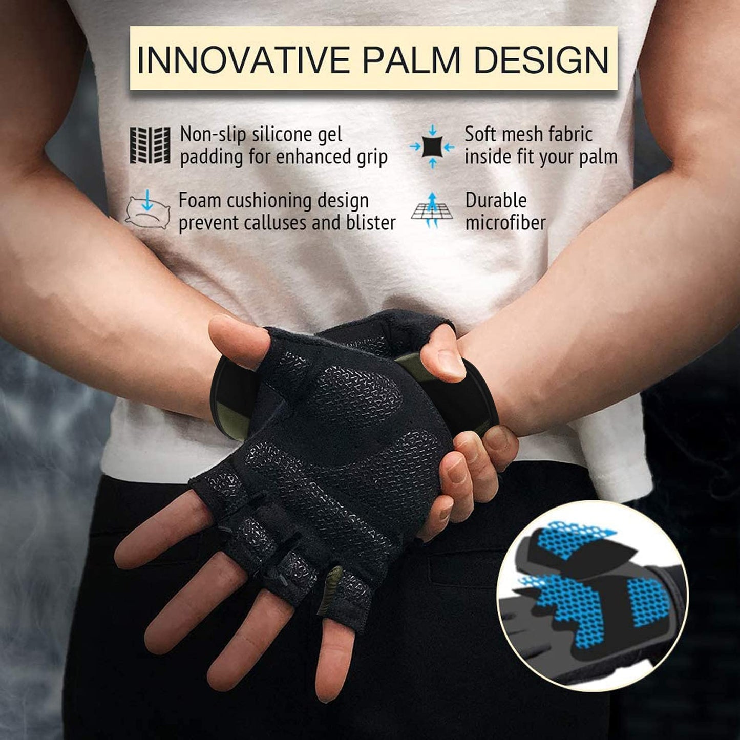 Workout Gloves for Men and Women, Breathable Snug-Fit Exercise Gloves for Weight Lifting, Cycling, and Gym Training