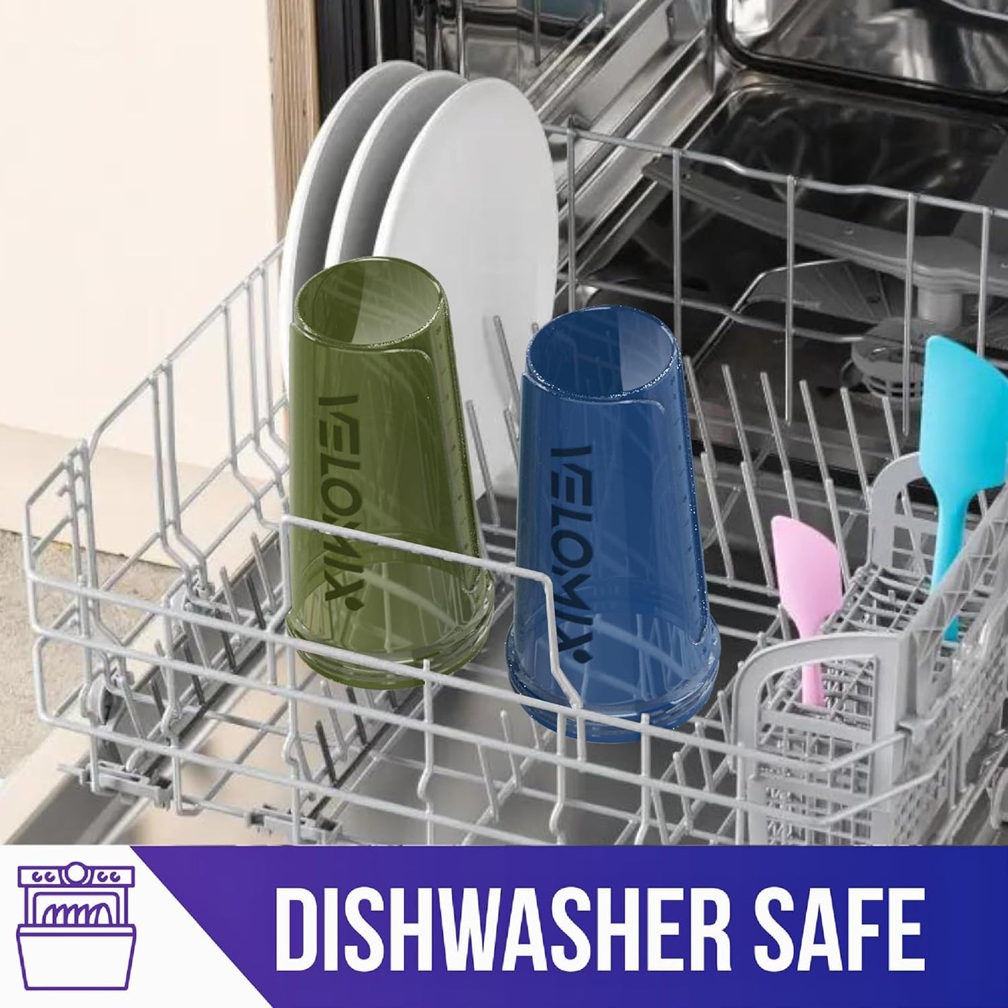 VELOMIX Protein Shaker Bottle 6-Pack (28oz) – Includes 6 Wire Whisks | Leak-Proof Shaker Cups for Protein Shakes & Pre-Workout Drinks | Durable Mixing Bottles for Fitness, Gym, and Smoothies (Dynamic Fuel Series)