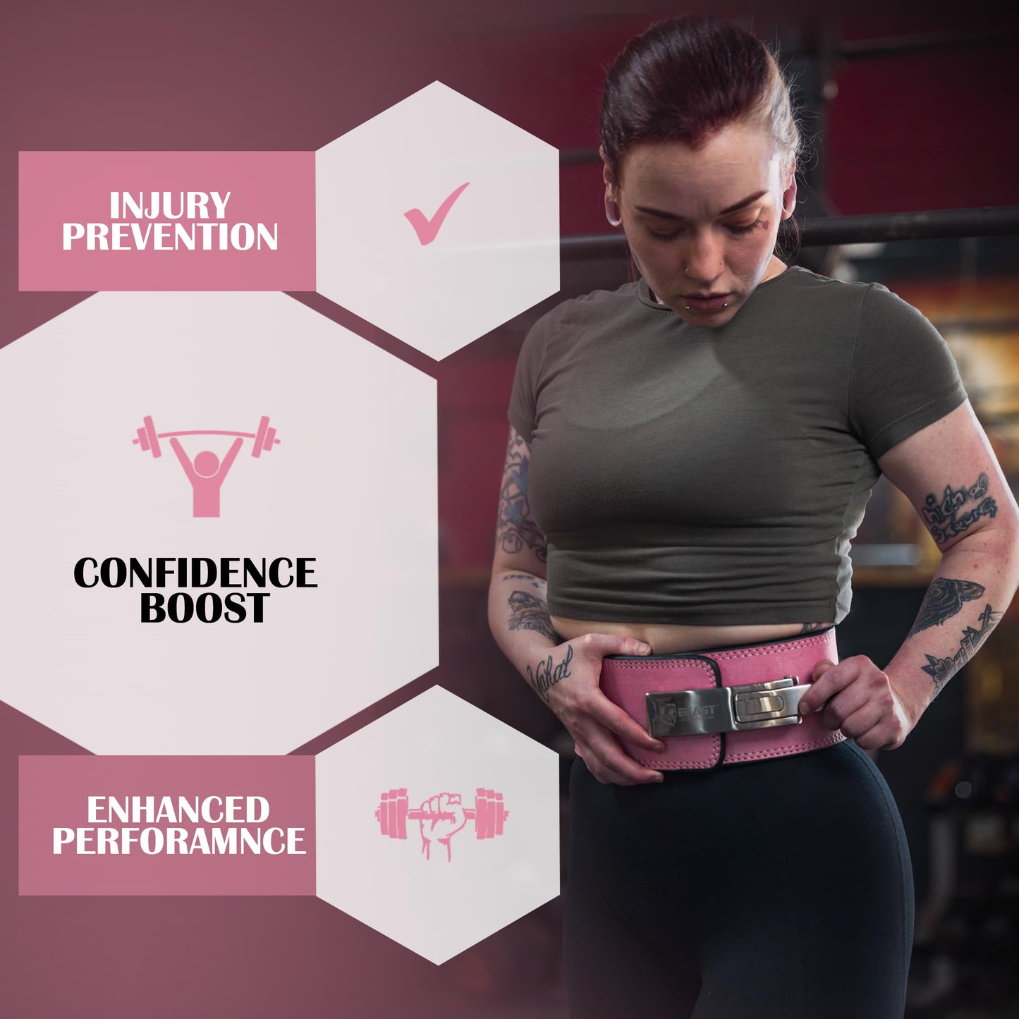 Weight Lifting Belt with Lever Buckle, 10–13MM Thick, 4-Inch Strap for Weightlifting, Powerlifting, Deadlifts, and Squats, Men and Women