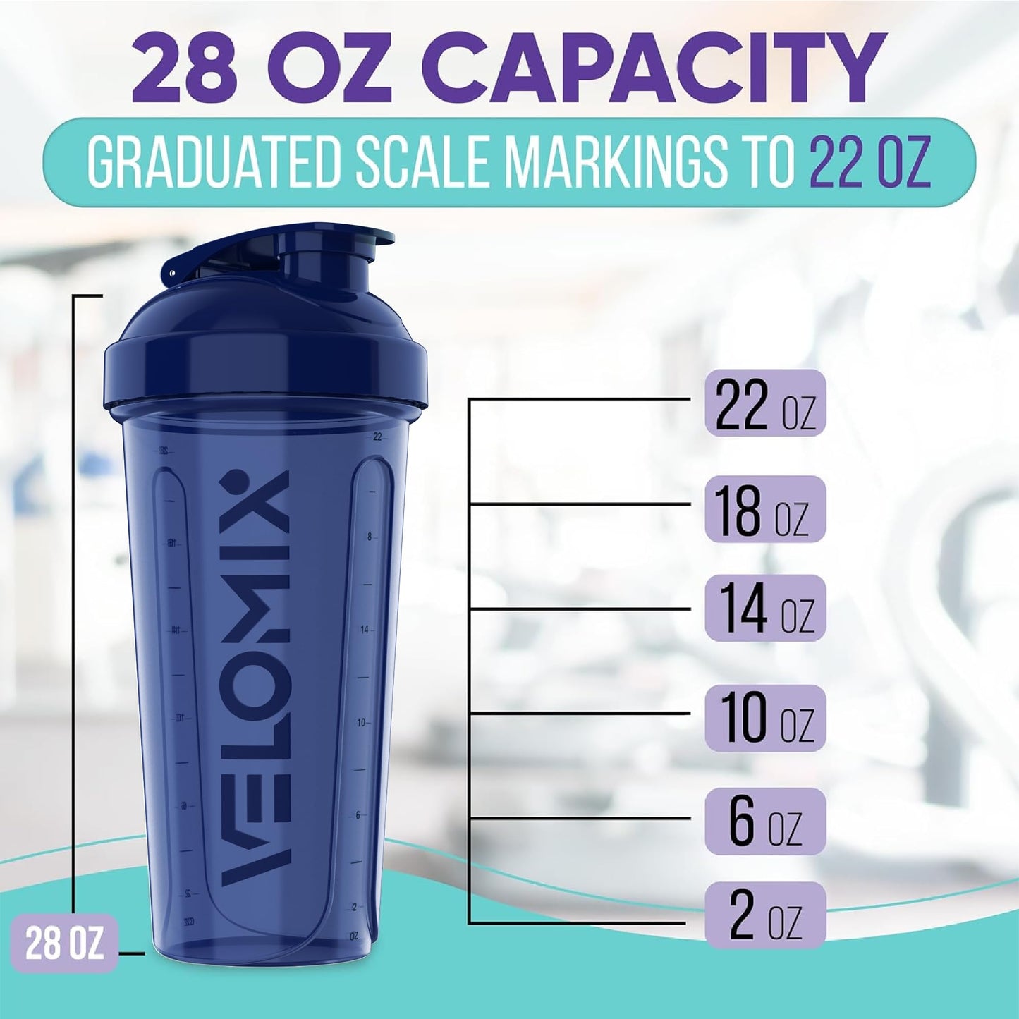 VELOMIX 4-Pack Shaker Cups (28 oz) – Includes 4 Wire Whisks | Leak-Proof Protein Shaker Bottles for Smooth Protein Mixes | Durable, BPA-Free Mixer Bottle Set for Protein Shakes & Supplements (Forest Edge)