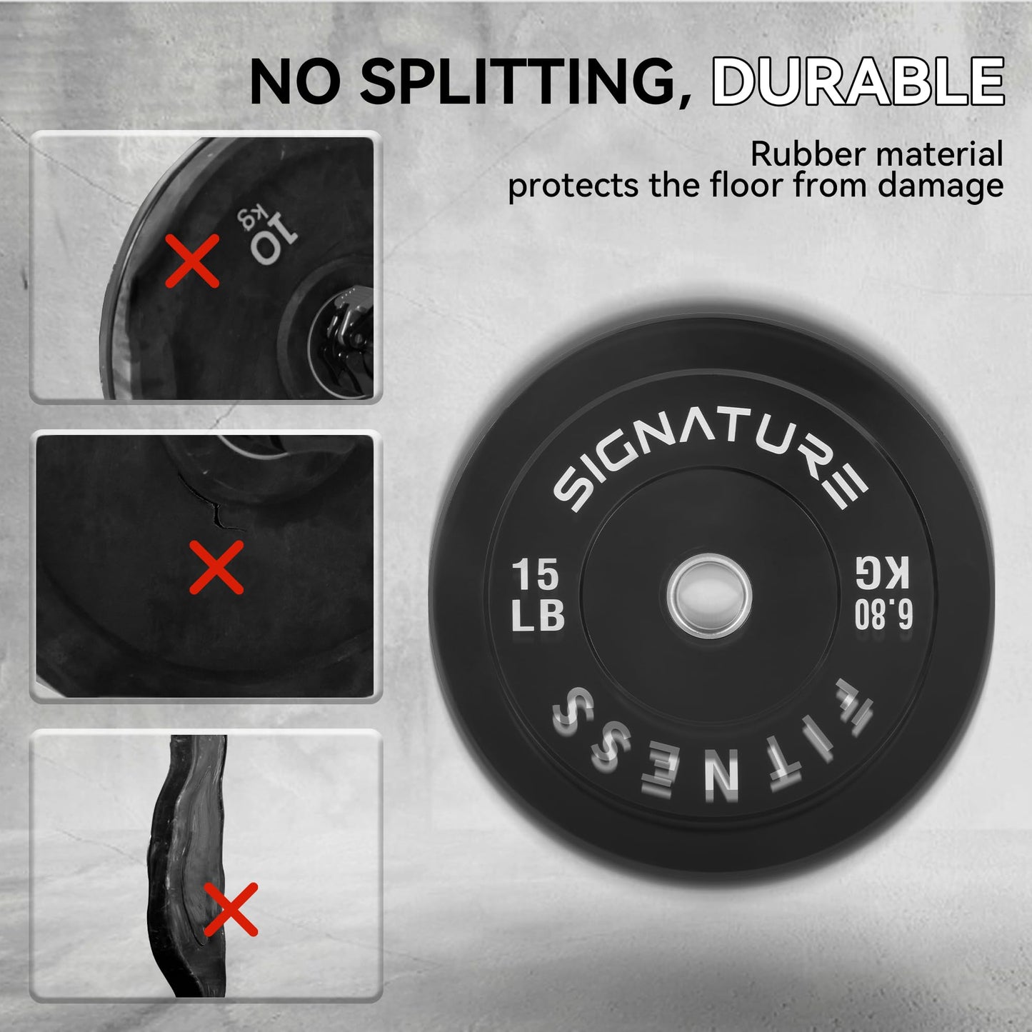 Fitvids 2-Inch Olympic Bumper Weight Plates with Steel Hub – Multiple Options for Strength Training and Weightlifting Sets