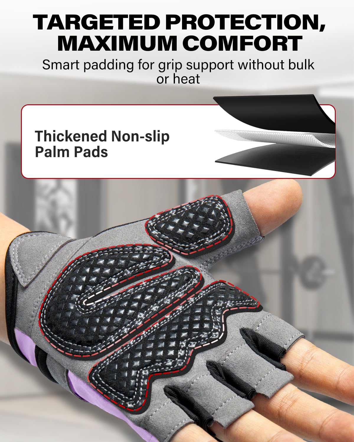 Lightweight Workout Gloves for Men and Women, Weight Lifting Gloves with Excellent Grip for Gym, Cycling, Pull Ups, and Rowing