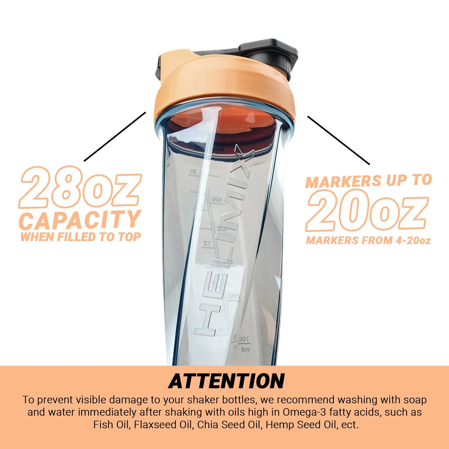 HELIMIX 2.0 Vortex Blender Shaker Bottle (28oz) – USA Made Protein Shaker Cup – No Ball or Whisk Needed – Portable Pre-Workout, Whey Protein & Smoothie Mixer – Ideal for Shakes, Cocktails & More – Dishwasher Safe