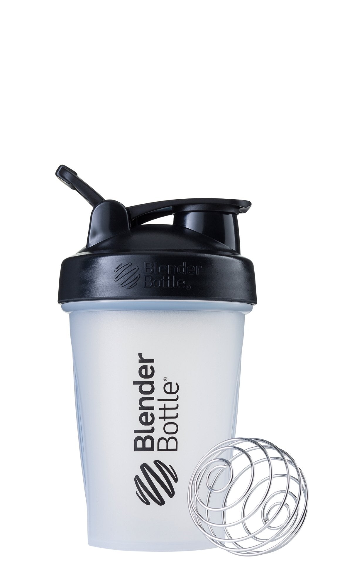 BlenderBottle Classic Shaker Bottle – 20 oz Leak-Proof Protein Shake Cup with BlenderBall Wire Whisk | Perfect for Protein Shakes, Smoothies & Pre-Workout Drinks | BPA-Free, Clear/Black