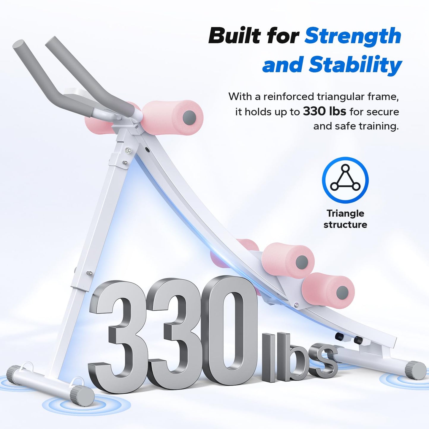 MERACH Ab Machine – Adjustable Ab Trainer with Ergonomic Arc Track, Foldable Ab Workout Equipment for Full Body Home Gym Exercise and Core Training