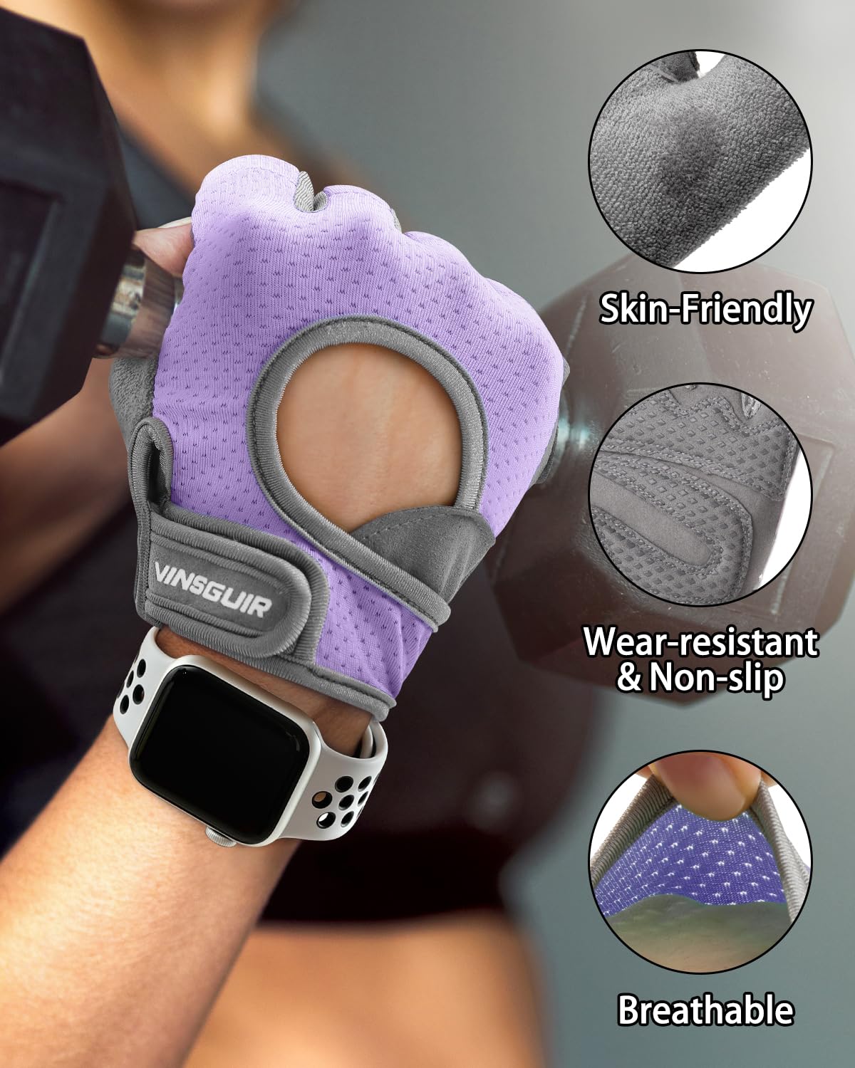 Workout Gloves for Men and Women, Breathable Weight Lifting Gloves with Excellent Grip and Cushion Pads for Gym and Cycling