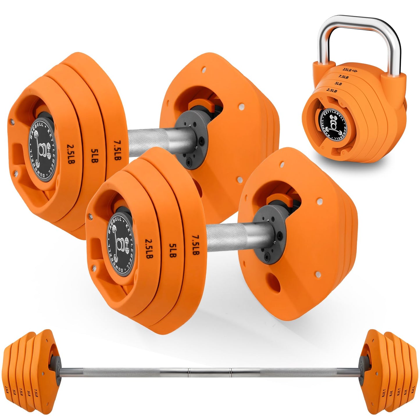 Adjustable Dumbbell Set 25/55 lbs Pair, Fast-Turn Handle with Anti-Slip Grip for Home Gym Workouts