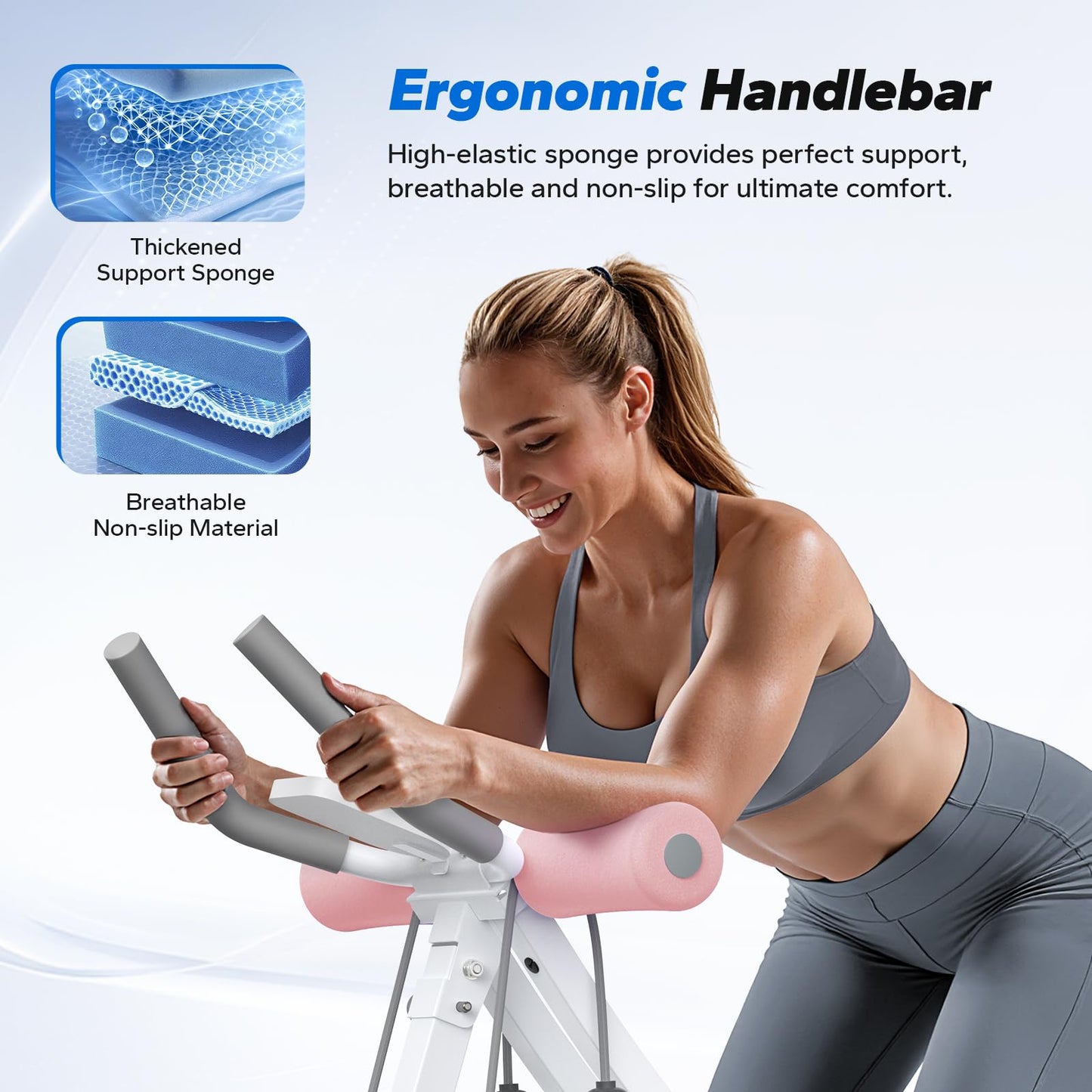 MERACH Ab Machine – Adjustable Ab Trainer with Ergonomic Arc Track, Foldable Ab Workout Equipment for Full Body Home Gym Exercise and Core Training