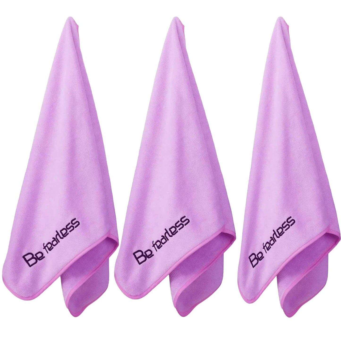 Microfiber Gym Towels (3 Pack, Purple) – Large 15"x31" 380-GSM Super Soft, Quick-Drying Towels for Exercise, Fitness, Sports & Workouts