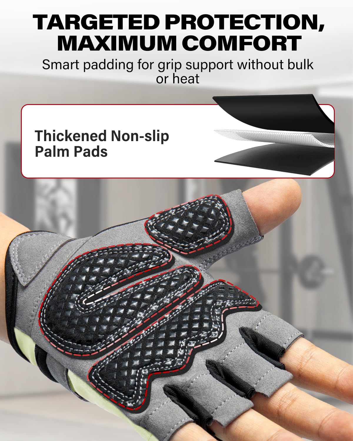 Lightweight Weight Lifting Gloves for Men and Women, Workout Gloves with Excellent Grip for Gym, Cycling, Pull Ups, and Rowing