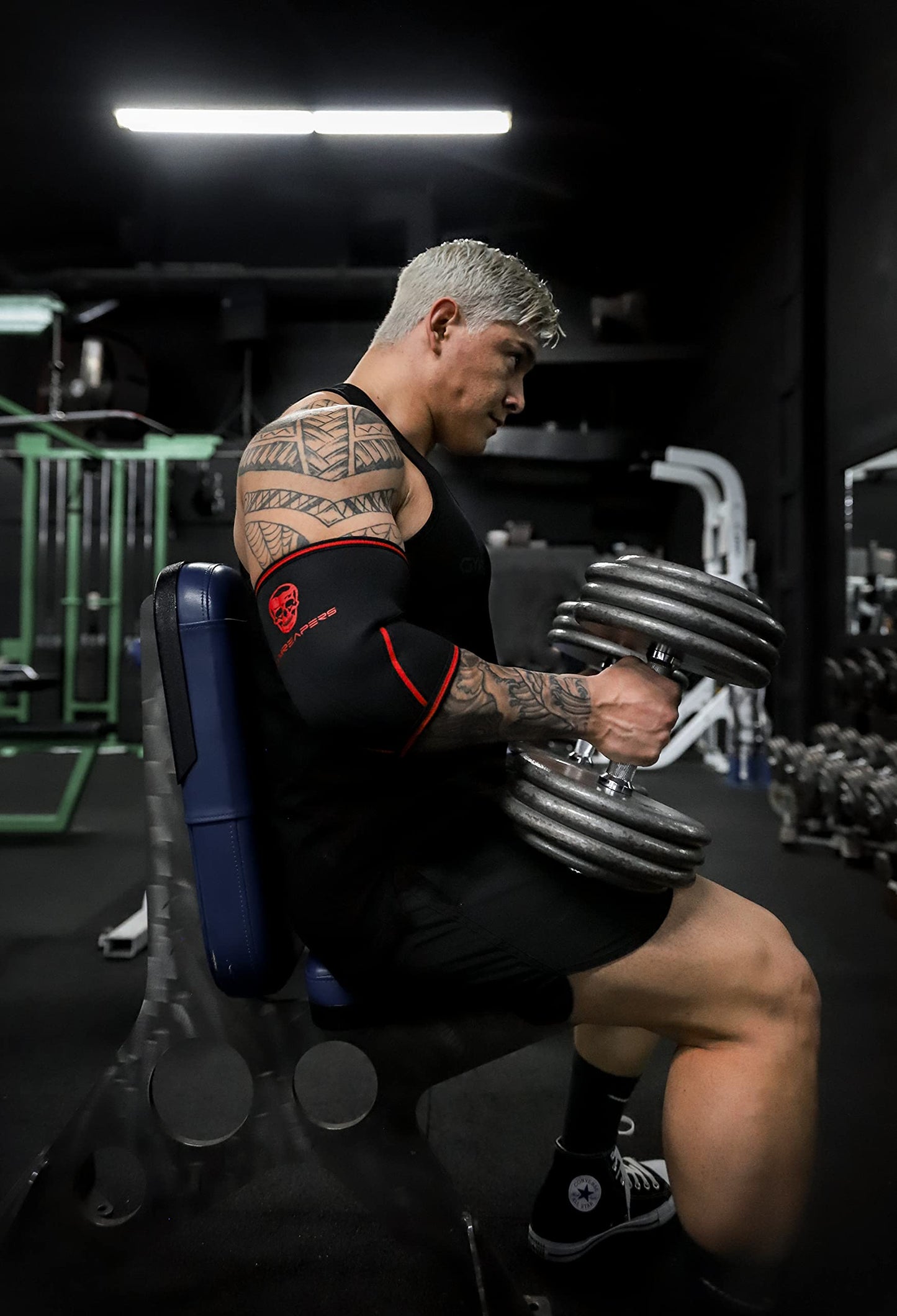 Elbow Sleeves with Wrist Wraps (1 Pair) – 5mm Neoprene Compression Support for Powerlifting, Weightlifting, Bench Press & Tendonitis – Elbow Brace for Pain Relief & Stability – For Men & Women