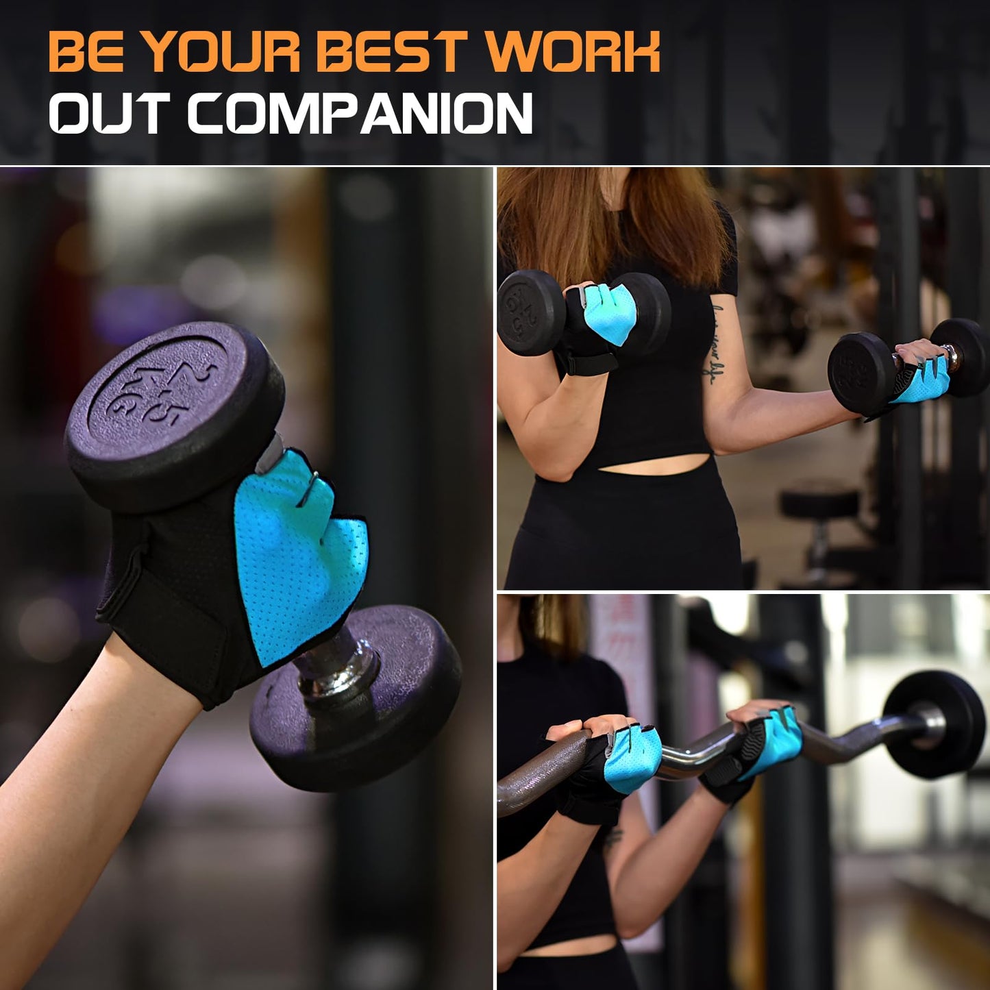 Fingerless Breathable Workout Gloves for Weightlifting, Cycling, and Gym Training