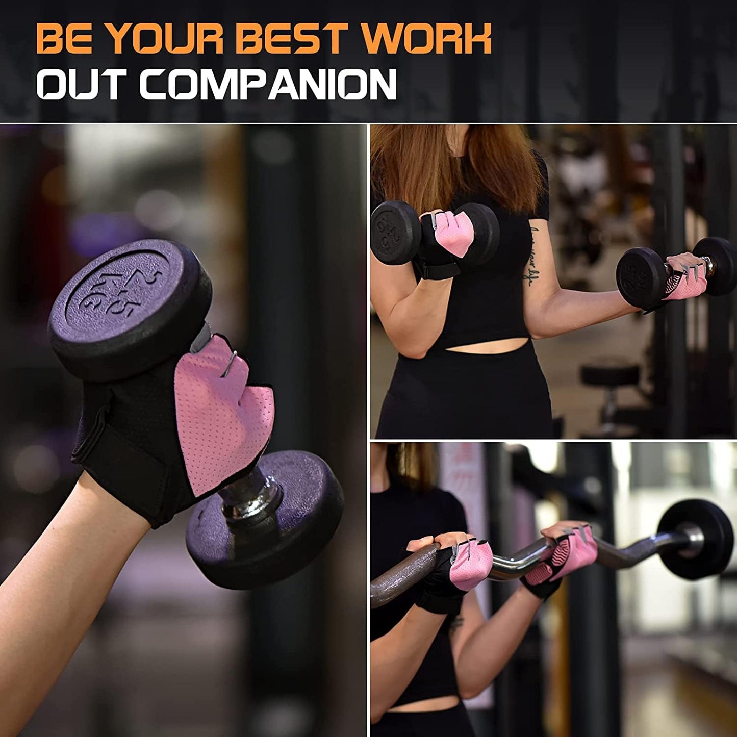 Fingerless Breathable Workout Gloves for Weightlifting, Cycling, and Gym Exercise