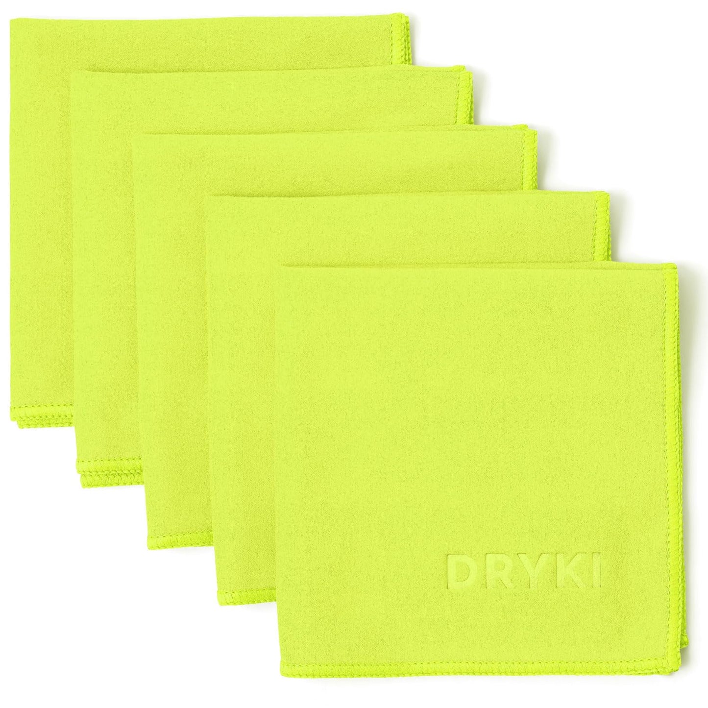 Sweat Absorbing Handkerchiefs (5 Pack, High-Vis Yellow) – The Original Pocket-Sized Sweat Towels | Quick-Dry Microfiber Sweat Rags for Face, Hands & Body | Ideal for Gym, Sports, Running & Work – For Men & Women