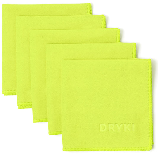 Sweat Absorbing Handkerchiefs (5 Pack, High-Vis Yellow) – The Original Pocket-Sized Sweat Towels | Quick-Dry Microfiber Sweat Rags for Face, Hands & Body | Ideal for Gym, Sports, Running & Work – For Men & Women